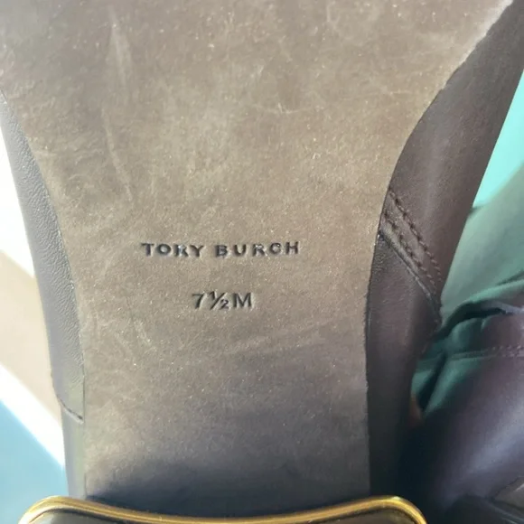 Tory Burch Brown Ankle Boots with Gold Accent - Picture 7 of 7